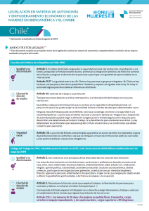 Textos legales sobre legislación en materia de autonomía y empoderamiento de las mujeres en Chile