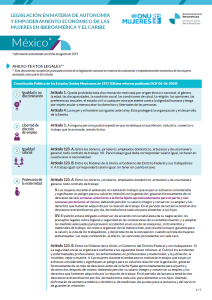 Textos legales sobre legislación en materia de autonomía y empoderamiento de las mujeres en México